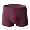 thumbnail image 2 of UoCefik Men's Cotton Boxer Briefs, Soft and Breathable Cotton Underwear Boxer Briefs with ComfortFlex Waistband,Wine 4XL, 2 of 4