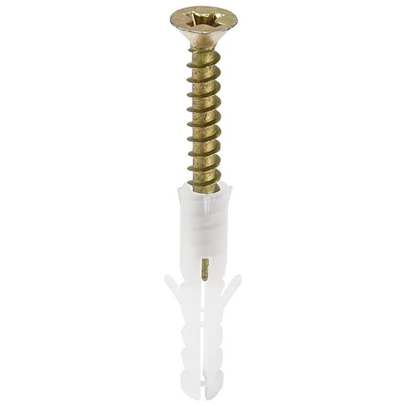Uxcell 4x20mm Expansion Bolt Plastic with Screw White 20 Pack