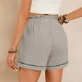 thumbnail image 4 of Women Comfy Casual Elastic Waist Pocketed Shorts Grey, 4 of 7