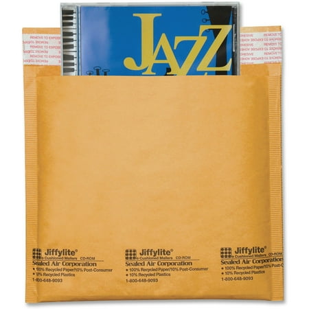 - Sealed Air, SEL44169, Jiffylite CD/DVD Mailers, 25 / Carton, Satin Gold