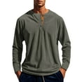 thumbnail image 2 of pstuiky camisas de manga larga para hombre, Camisa informal de moda para hombre, con cuello en V y mangas, transpirable salir tops xxl, 2 of 8