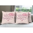 thumbnail image 6 of Ambesonne Saying Throw Pillow Cover 4 Pack, Sleeping Pink Cat and Text, 20", Peach Violet, 6 of 7