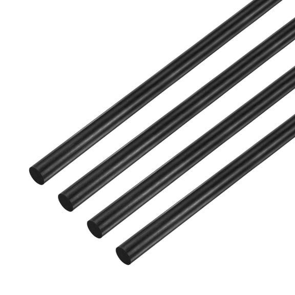 Uxcell 4-Pack Carbon Fiber Rods, 200mm Length 5mm Dia Carbon Fiber Solid Matte Pole