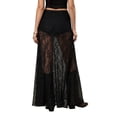 thumbnail image 2 of Tennis Skirts for Women Summer Elegant Lace Sheer Skirt for Holidays Everyday Wear with Flared A-Line in Mesh Long Skirt Black XXL, 2 of 8