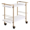 thumbnail image 1 of Alios Serving Cart in White Metal and Gold Frame, 1 of 7