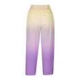 thumbnail image 5 of QATAINLAV Womens Plus Size Capris 2025 Summer Beach Casual Drawstring Capri Pants Trendy Gradient Color Straight Leg Cropped Trousers with Pockets Multicolor 5XL Prime Sales, 5 of 6