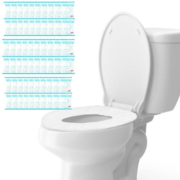 Disposable Plastic Toilet Seat Cover,Tutuviw 60 Pcs Non Slip Individually Wrapped Toilet Seat Covers,Waterproof Individually Wrapped Friendly Packing For Travel,Potty Training,Pregnant Moms & Adults