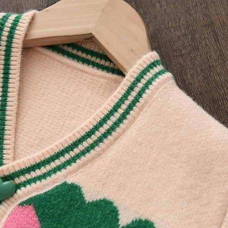 

dmqupv Toddler Girls Winter Love Prints Sweater Long Sleeve Warm Knitted Pullover Knitwear Xmas Tops Coat Boys Coat Sweater Pink 2-3 Years
