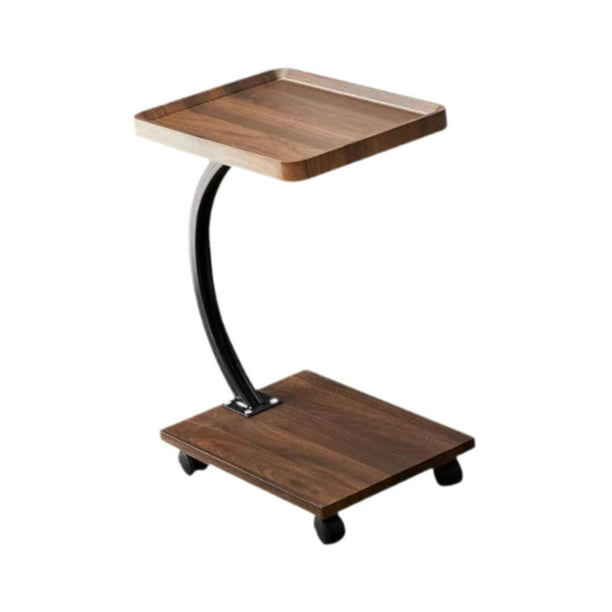 Mesa auxiliar con ruedas, mesa de sofá, mesa auxiliar, mesa de centro, mesita de noche moderna, mesita de noche sencilla, mesita de noche para sala de Cuadrado