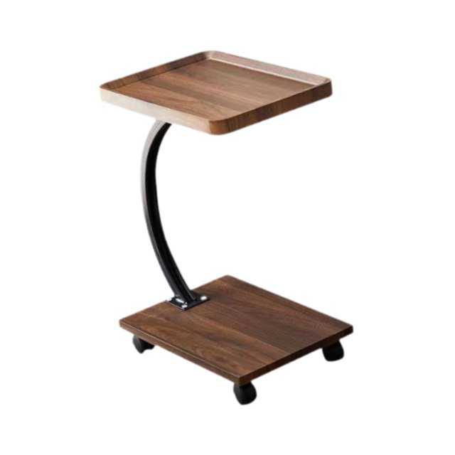 Mesa auxiliar pequeña, mesita de noche, mesa auxiliar en forma de C, mesa de centro, marco de metal, mesita de noche, mesa de sofá para sala de estar, Cuadrado