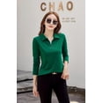 thumbnail image 5 of Korean Fashion Autumn Women’s Polo Shirt Cotton Long Sleeve T-Shirt With Button Solid Candy Color Knit High Quality Women Polo, 5 of 6