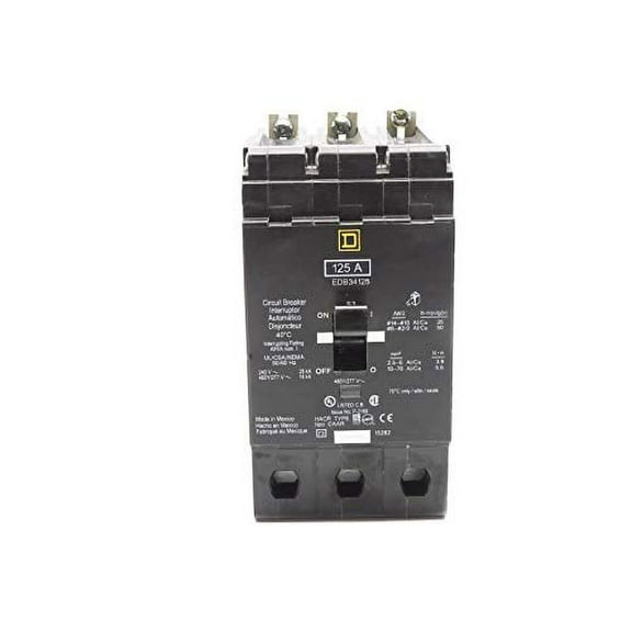 Square D EDB34125 3 Pole 125 Amp 480v Circuit Breaker EDB