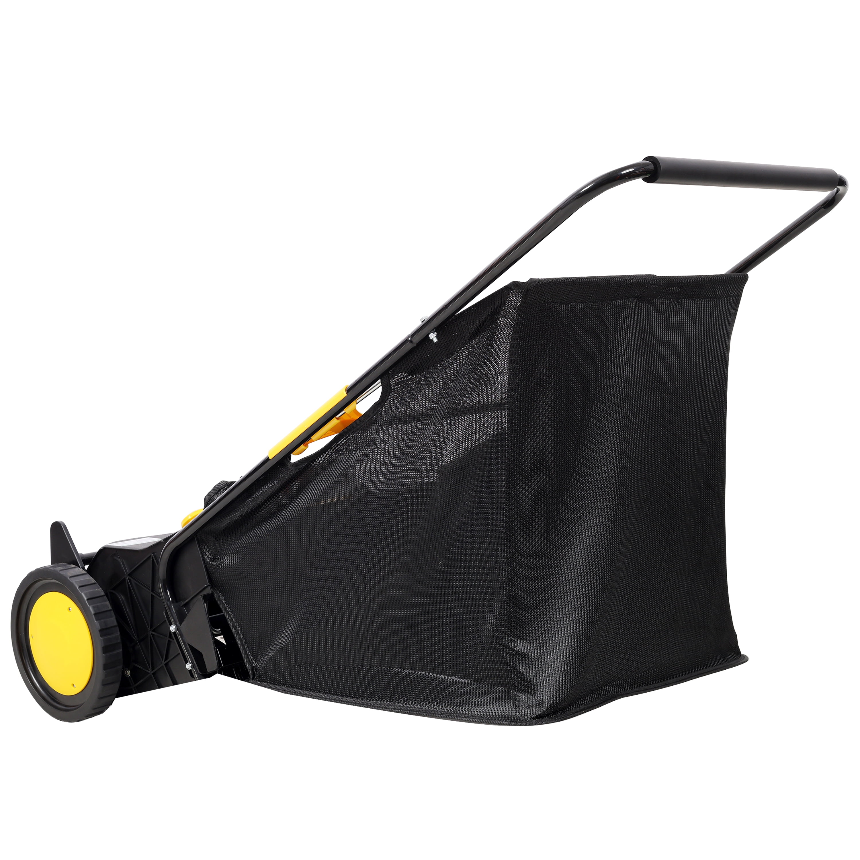 Hand Push Lawn Sweeper, 21 Inch Leaf & Grass Collector 3.5 cu. ft Hopper Bag Capacity. with Adjustable Brush Height