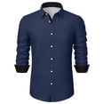 thumbnail image 7 of Jovrlynd Men's Dress Shirts Long Sleeve Button Down Collared Casual Business Office Shirts, S-2XL, 7 of 7