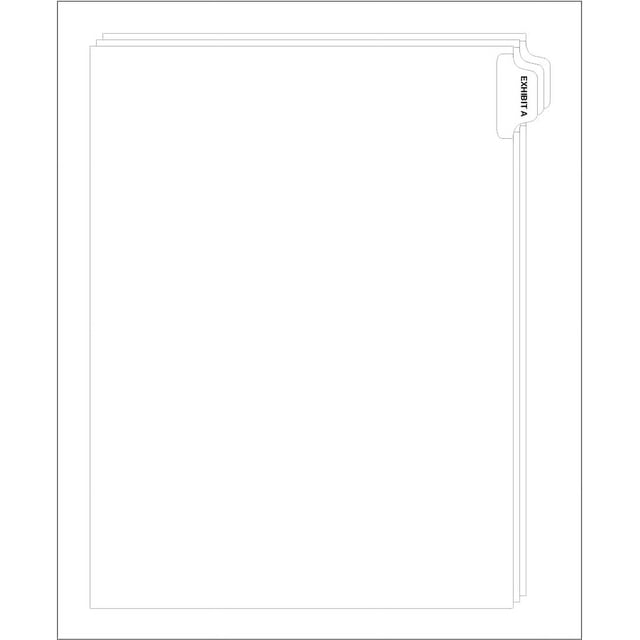 Separador de pestañas tamaño carta compatible, pestaña de exhibición lateral A, paquete de 25