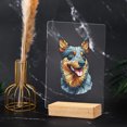 thumbnail image 4 of Patriotic Australian Cattle Dog Stained Glass Portrait American Flag Acrylic Plaque Sign Ashwood Base Heeler Lover Gifts Home Desk Decor - 01010, 4 of 5