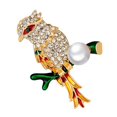 thumbnail image 1 of Pin de cuello de sopa con broche de pájaro de cristal de pájaro animal verde Zulema Animal Bird Brooch, 1 of 8