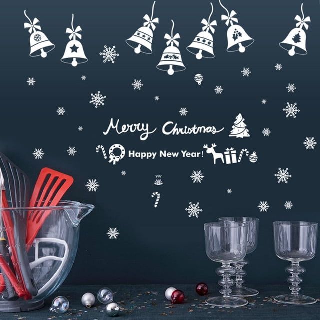 facefd 1 Set Christmas Window Snowflake Cling Decals Shopwindow Stickers Decorations Xmas Party Decorations Supplies