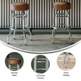 thumbnail image 5 of Flash Furniture Double Ring Chrome Barstool with Weathered Brown Seat, 5 of 10