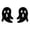 Black Ghost, variant on SeekLGT Halloween Ghost Earrings Stainless Steel Stud Earrings Spooky Cute Cartilage Studs Halloween Jewelry Accessories Gifts for Women, 1 Pair