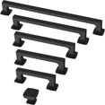 thumbnail image 4 of Perillas para gabinete Franklin Brass Parow cuadradas negro mate 2,9 cm, 4 of 9
