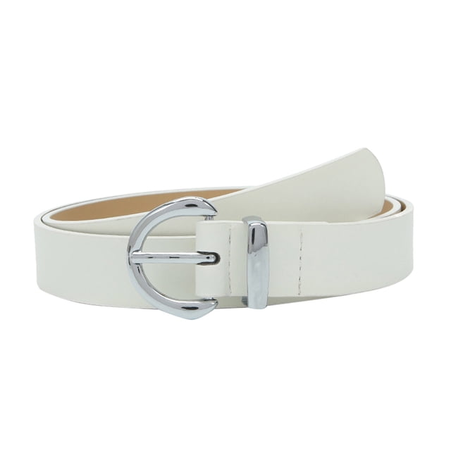 Cinturones Prolriy para mujer, cinturones de cuero para jeans, vestidos, moda, hebilla dorada, cinturón blanco para mujer.