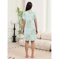 thumbnail image 4 of Ekouaer Nightgowns for Women with Pockets Button Front Short Sleeve House Dresses Floral Print Mumu Dress MooMoo Dresses, 4 of 8