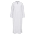 thumbnail image 4 of Telankuip Long Sleeve Stand Collar Traditional Arab Robe for Men Solid Color Long Sleeve Ankle Length Shirts Loose Fit Prayer Garment with Side Slits White XL, 4 of 4