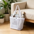 thumbnail image 6 of MMJ Mesh Beach Bag Portable Shoulder Tote 16.14x6.69x10.63in Small Folding Shopping Bag Travel Storage, 6 of 6