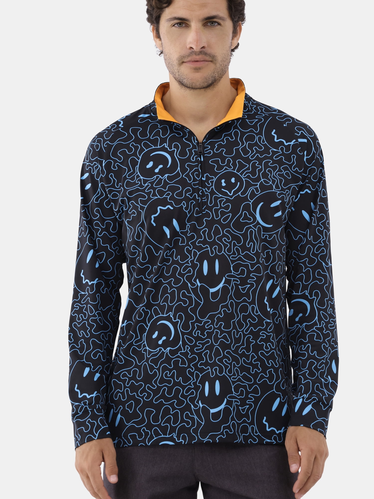 Birdie Bound Men's & Big Men's Quarter Zip Long Sleeve Golf Shirt, Sizes XS-5XL