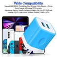 thumbnail image 3 of ABCPOW USB Wall Charger,USB Charger Block Adapter,2.1A/2PACK Dual Port Fast Charging Station Power Base Charger Block Plug for iPhone Wall Charger,Blue, 3 of 6