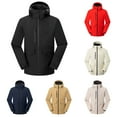thumbnail image 2 of Dvprdro Jackets for Men Man Solid Color Three Prevention Cottoning Climbing Wear As One Down Intensification Warm Outdoor Jacket, 2 of 2