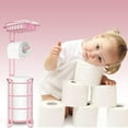 thumbnail image 2 of Toilet Paper Holder Stand Bathroom Tissue Dispenser Holders Rack Free Standing with Extra Shelf Storage Mega Rolls/Phone/Wipe - Silver, 2 of 6