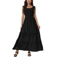 thumbnail image 1 of INSPIRE CHIC Robe d'Été Sans Manches pour Femme Col Rond Robe Maxi Décontractée avec Poches TG Noir, 1 of 6