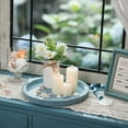 thumbnail image 5 of Hanobe Decorative Coastal Wooden Tray Decor - 1PC 11.5" Distressed Light Blue Coastal Farmhouse Decor，Beach Centerpiece for Table  (Farmhouse Shell Collection), 5 of 10