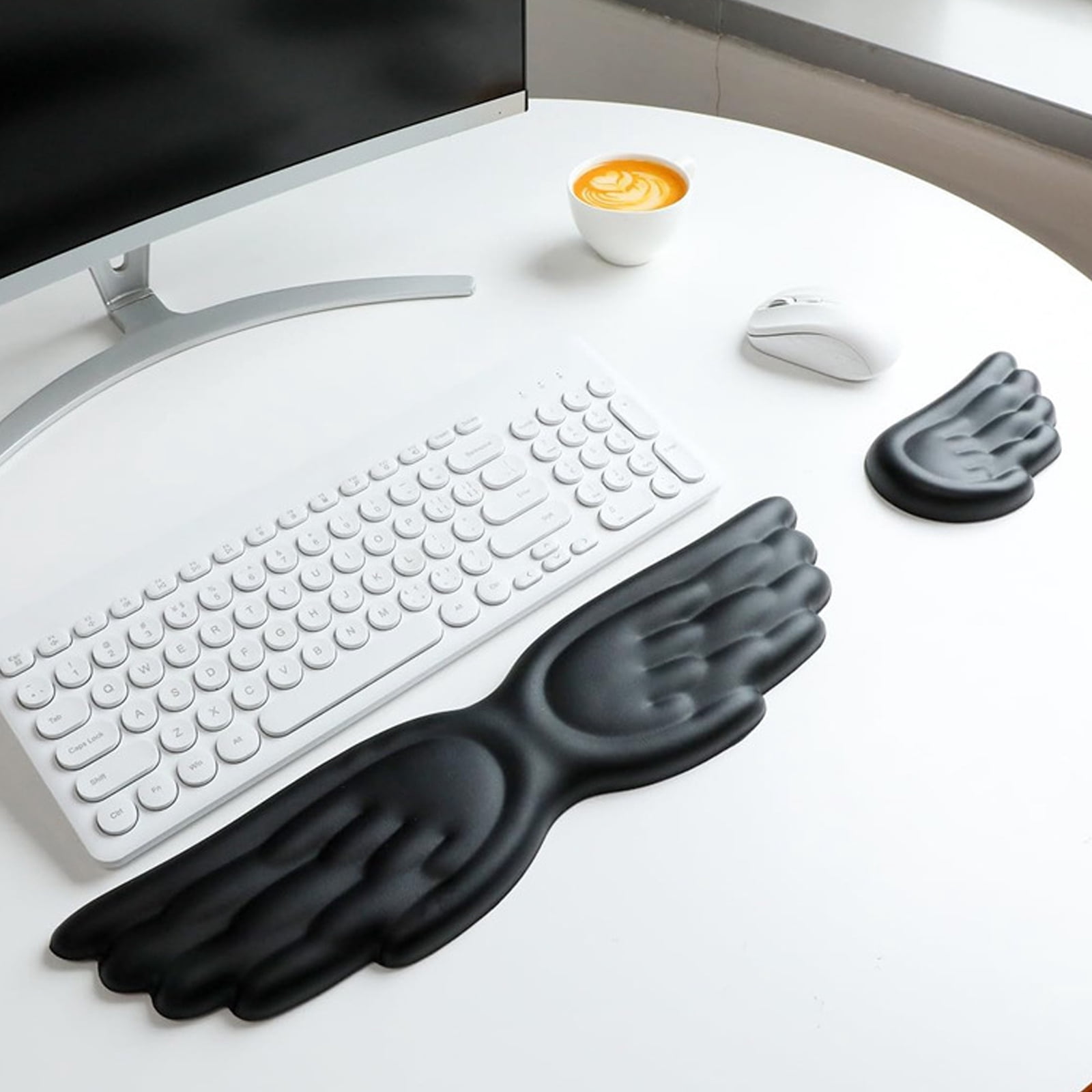 Soft Silicone Ergonomic Keyboards Wrist Rest With Wing Pattern Pad NonSlip Desk Mat For Computer Users