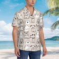 thumbnail image 3 of Vsdgher Puppy Print Men's Hawaiian Shirts Button Down Tropical Holiday Beach Shirts Vacation Clothes,Medium, 3 of 7