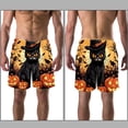 thumbnail image 3 of luoweisi Men's Beach Shorts Quick Dry Swim Trunks with Mesh Lining Halloween Black Cat XL, 3 of 5