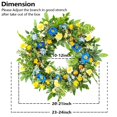 thumbnail image 2 of Corona WANNA-CUL de 61 cm con flores azules y amarillas para primavera y verano, 2 of 7