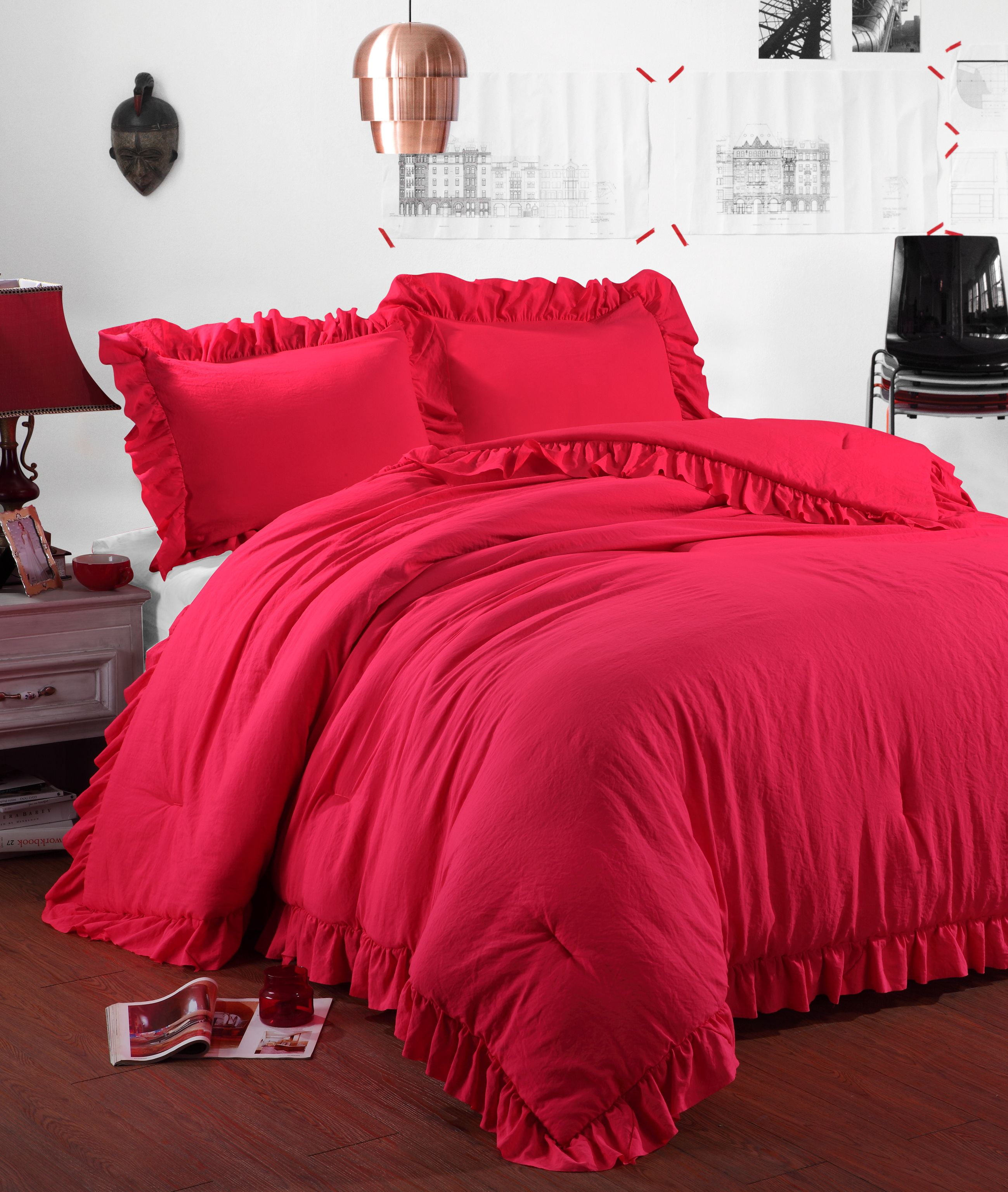 Lulu & Coco Ruffled Washed Comforter Set