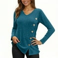 thumbnail image 5 of Ounisa Womens Long Sleeve Shirts Casual V Neck Tunic Tops Fashion Loose Fall Sweaters, 5 of 7
