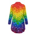 thumbnail image 4 of Yuyamidu Rainbow Heart Long Sleeve Nightgowns Size S Fashion Long Sleeve Night Shirt for Women Plus Size Button Sleep Dress Nursing Pajamas Shirt Comfortable V Neck Nightdress, 4 of 7