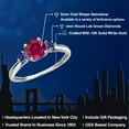 thumbnail image 2 of Gem Stone King 10K White Gold Red Created Ruby and Blue Created Sapphire 3-Stone Ring for Women | 1.28 Cttw | Round 6MM | Gemstone July Birthstone | Size 7, 2 of 6