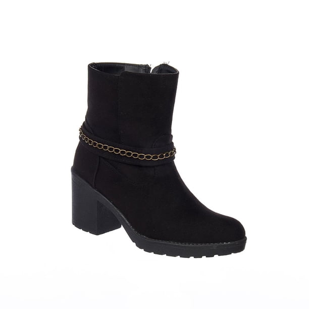 Botín Dama/Juvenil Moda Casual Cadena Tipo Gamuza Negro negro 23 Incógnita 088D1G