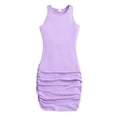 thumbnail image 2 of LYHaoo Kids Children Girls Summer Sleeveless Solid Color Princess Dress Casual Dress For Girls,Girls A-Line Dresses Sizes 9-10 Years Purple, 2 of 7