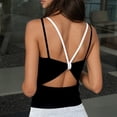 thumbnail image 6 of Cropped Tank Tops for Women Summer Layered Look Spaghetti Strap Slim Fitted Padded Camisole Y2k Going out Tops, 6 of 8