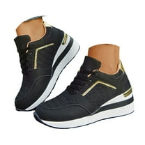 Mostsola Womens Wedge Sneakers Trendy Lace up Mesh Tennis Shoes Casual Lightweight Running Shoes