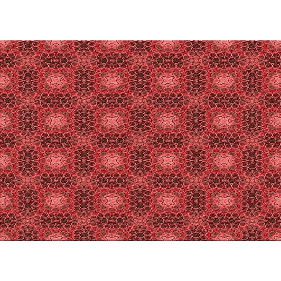Ahgly Company Indoor Rectangle Patterned Grapefruit Red Area Rugs, 8' x 10'
