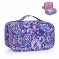 thumbnail image 1 of Bolsa de Maquillaje de Viaje Relavel Pequeña Floral con Compartimento para Brochas, 1 of 9