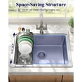 thumbnail image 3 of Kitsure Expandable Dish Drying Rack with Drying Tray, Over Sink Dish Rack for Kitchen Counter, Removable Utensils Holder, Fits 14"-20.9" Sink, Black, 3 of 8